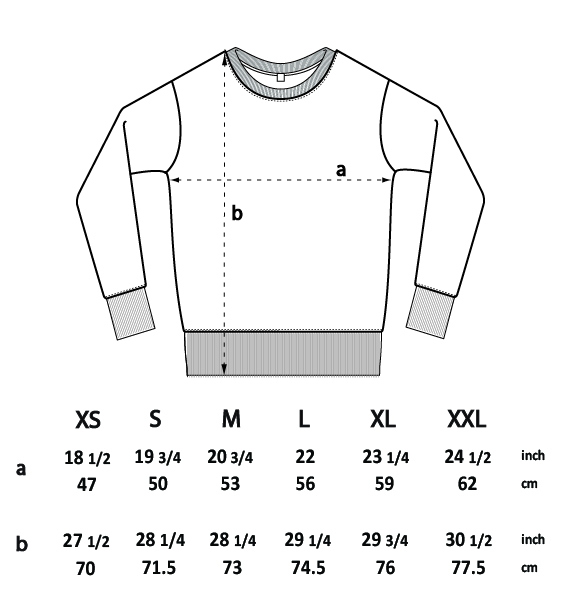 RC Crewneck Size Guide