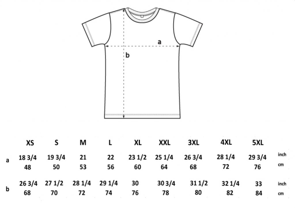 RC T-shirt Size Guide